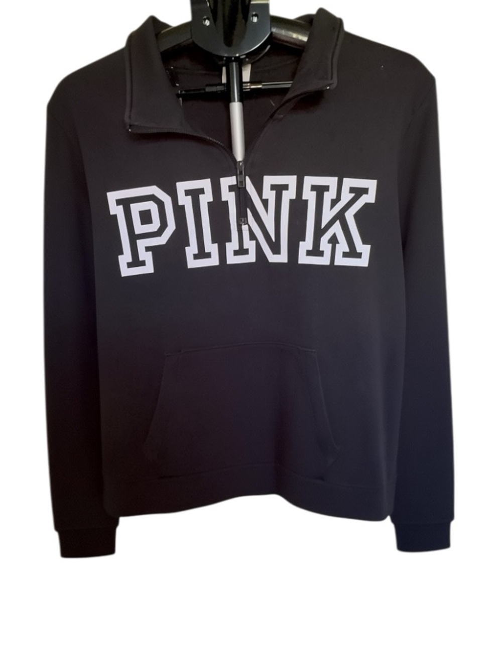 Victoria's Secret PINK Half Zip Sweatshirt | Black | Y2K Vibes | XL